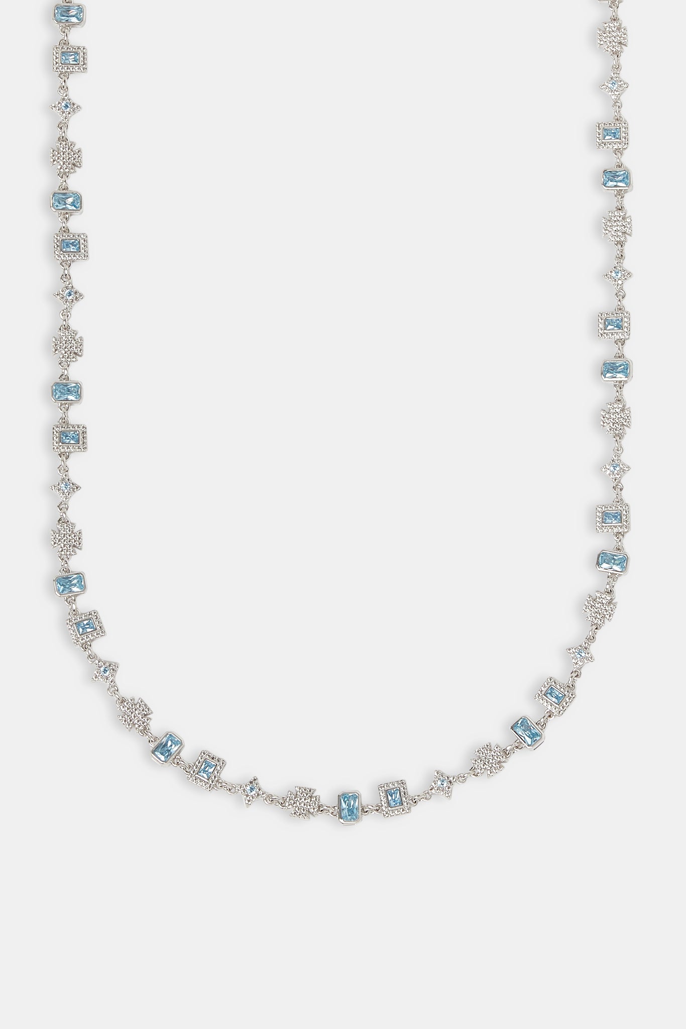 Eisblaue Edelstein- und Motivkette – 6 mm